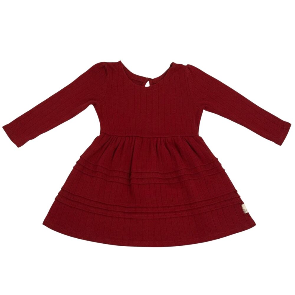 Burts Bees Baby Infant Dress Pointelle Knit Red 6 9 Months
